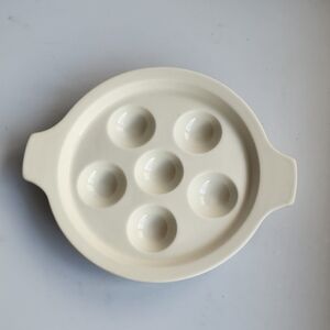 Hall White Porcelain Escargot Serving Baking  Dish 1147 Made In USA